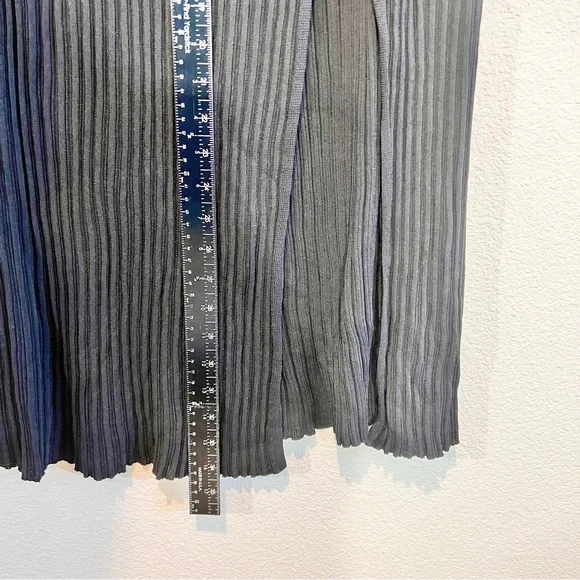 Wilfred Zeta Ribbed Midi Skirt w/ Slit Black L Aritzia Knit Pull On Minimalist - Picture 7 of 15